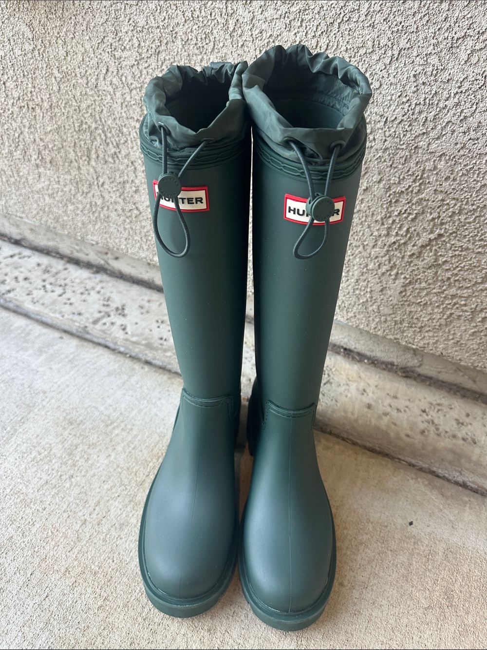 Hunter Women's Tall Drawcord Rain Boots - Forest Green - Picture 2 of 3